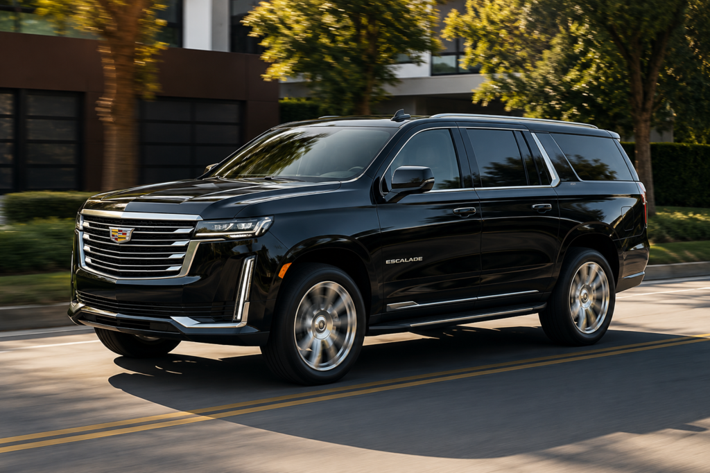 Motorista brasileiro em Orlando com Cadillac Escalade para transfer privativo